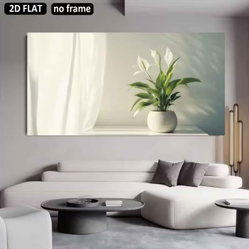 (1PC Tanpa Bingkai) Lukisan Ka - Peace Lily White ulasan dan harga