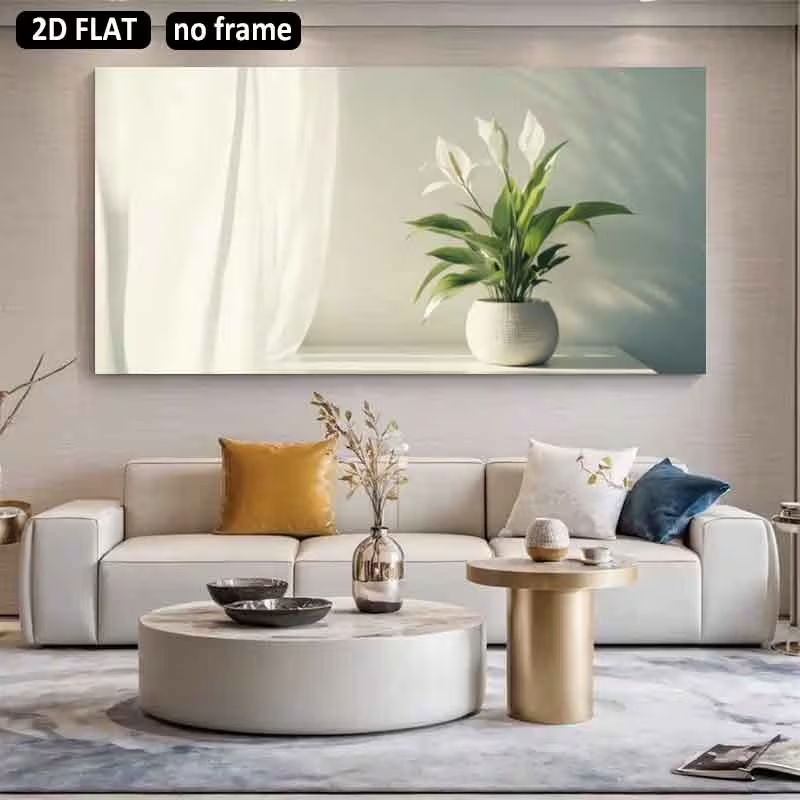 (1PC Tanpa Bingkai) Lukisan Ka - Peace Lily White ulasan dan harga