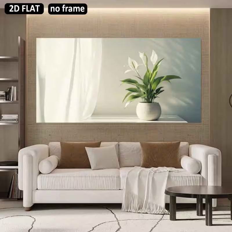 (1PC Tanpa Bingkai) Lukisan Ka - Peace Lily White ulasan dan harga